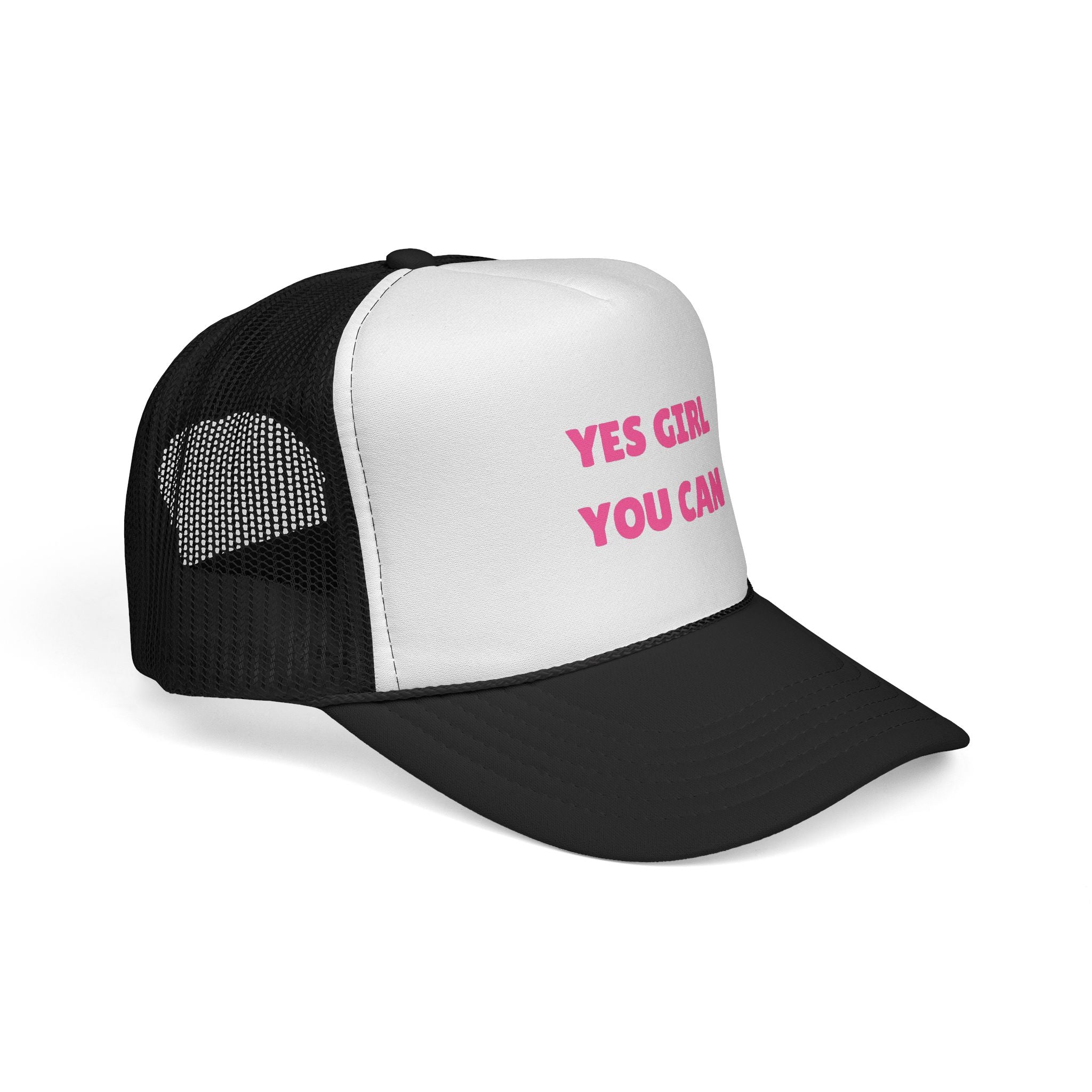 Empowering 'Yes Girl You Can' Trucker Cap, Inspirational Women's Hat, Motivational Gift for Her, Summer Fashion Accessory, Positive Vibes